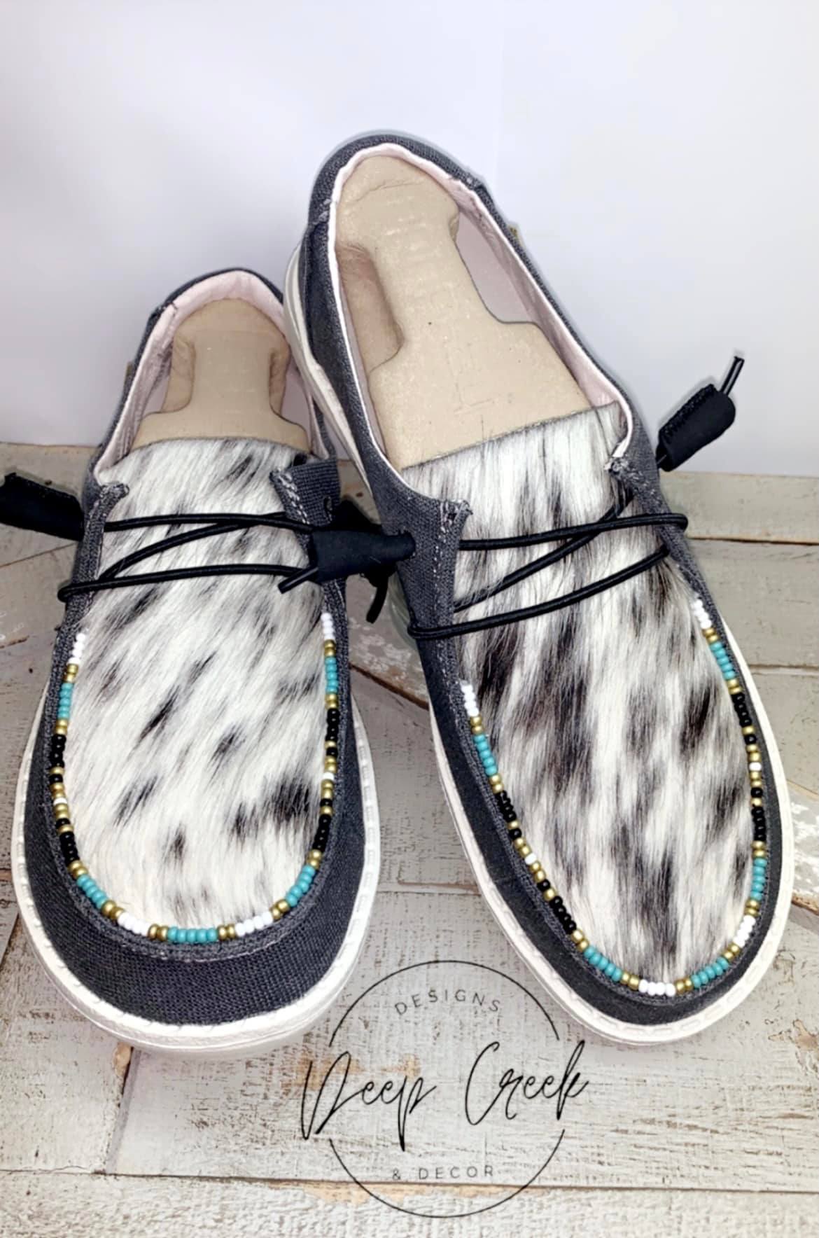 Off Black Cowhide Hey Dude